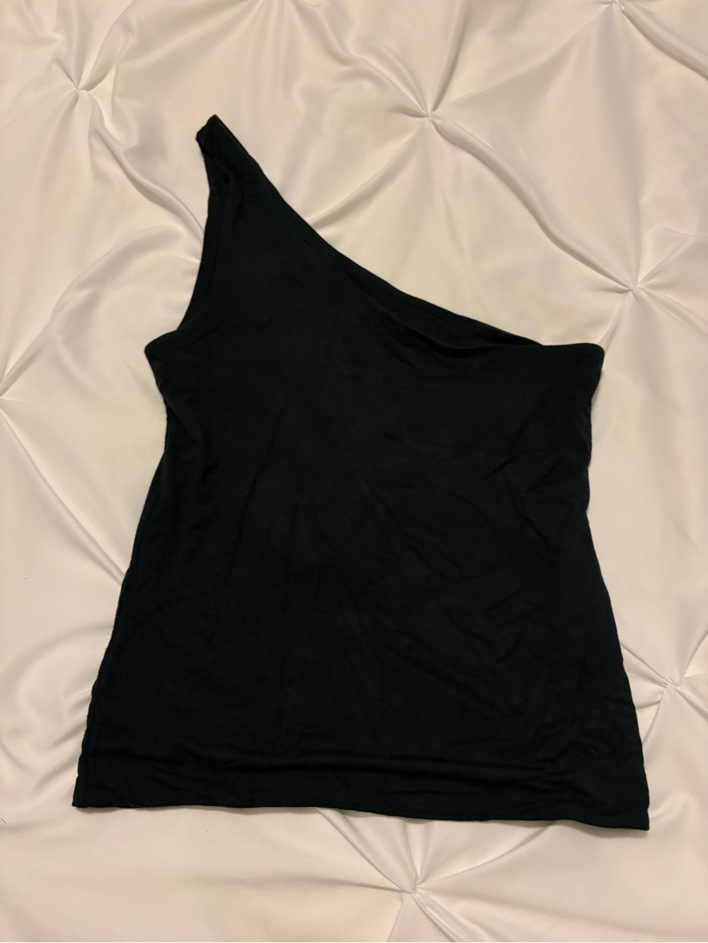 J. Crew Black One-Shoulder Tank Top